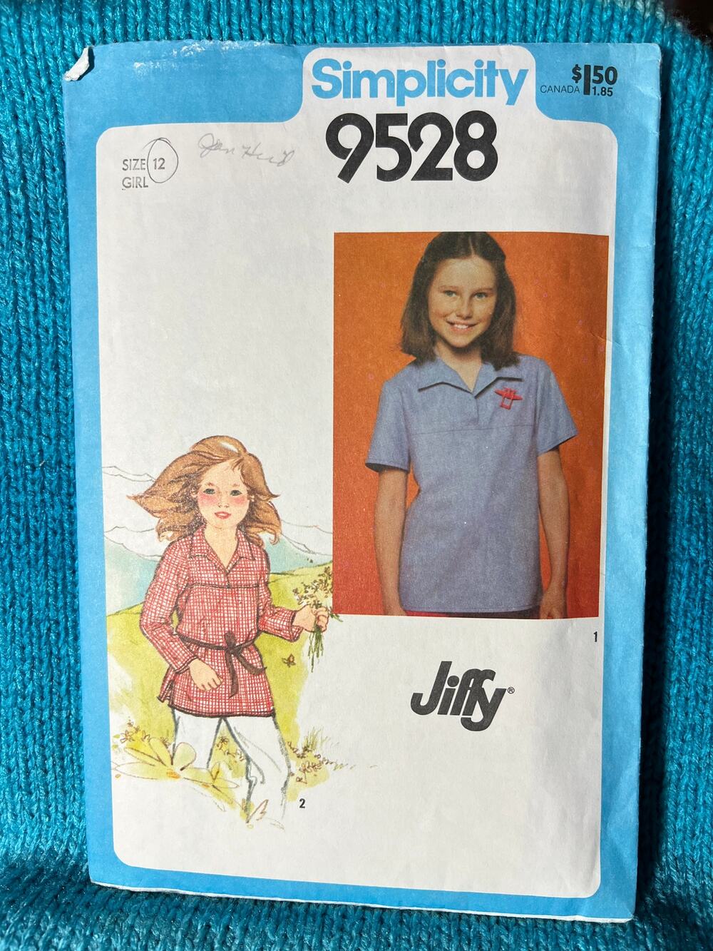 Simplicity 9528 Sewing pattern kids polo shirt 1970s size 12